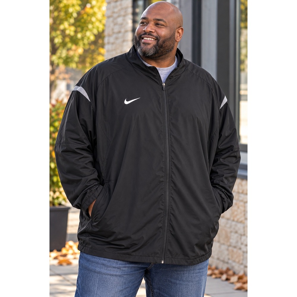 Nike Dri-FIT 4XLT Big Tall Black Full Zip Track Jacket Athletic Performance